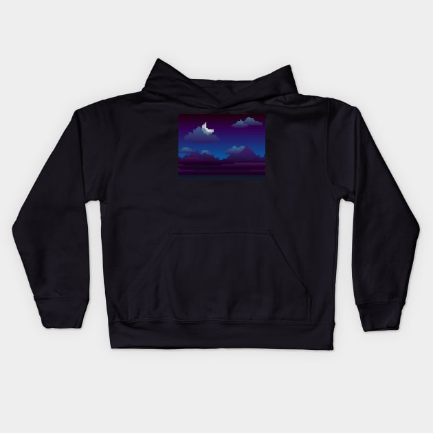 Moonlit Mountains Kids Hoodie by christinegames